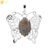 Minimalist Hollow Butterfly Pendant Necklace Charm With Natural Crystal Stone And Electroplated Alloy Copper Buckle Animal Jewelry