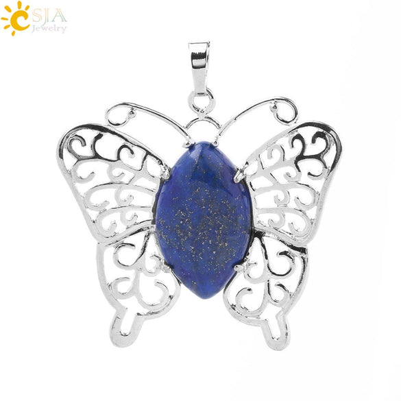 Minimalist Hollow Butterfly Pendant Necklace Charm With Natural Crystal Stone And Electroplated Alloy Copper Buckle Animal Jewelry