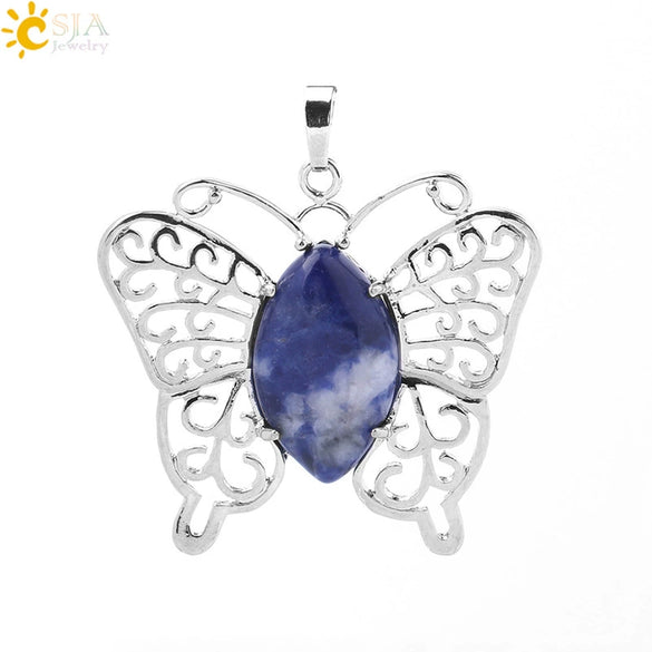 Minimalist Hollow Butterfly Pendant Necklace Charm With Natural Crystal Stone And Electroplated Alloy Copper Buckle Animal Jewelry