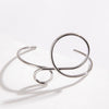 Minimalist Hollow Geometric Iron Bracelet And Open Finger Ring For Women Cold Style Niche Ins Tide
