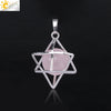 Minimalist Hollow Metal Cage Merkaba Pendant Necklace With Natural Stone Bead Chain Electroplated Crystal Fluorite And Agate Jewelry