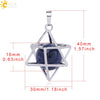 Minimalist Hollow Metal Cage Merkaba Pendant Necklace With Natural Stone Bead Chain Electroplated Crystal Fluorite And Agate Jewelry