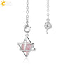 Minimalist Hollow Metal Hexagram Pendulum Pendant With Natural Stone Beads And Alloy Accessories Fun Jewelry