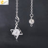 Minimalist Hollow Metal Hexagram Pendulum Pendant With Natural Stone Beads And Alloy Accessories Fun Jewelry