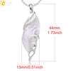 Minimalist Leaf Shape Hollow Shell Pendant Necklace With White Shell Pearl Style Ball Chain For Women