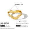 Minimalist Leaf Shaped Stainless Steel Bracelet With Gold Vacuum Plated Finish Elegant Fashion Jewelry For Women