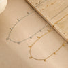 Minimalist Light Luxury Niche Stainless Steel Necklace With Water Drops Tassel Geometric Pattern Electroplated For Women
