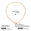 Minimalist Light Luxury Niche Women's Titanium Steel And Stainless Steel Necklace With Geometric Pattern And Electroplating Design And Sailor Clasp
