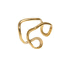 Minimalist Line Asymmetric Open Geometric Stainless Steel Ring With Electroplating For Women
