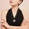 Minimalist Love Pendant Titanium Steel And Copper Necklace With 18K Gold Plated Electroplating