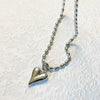 Minimalist Love Rice Bead Necklace For Women Titanium Steel Stainless Steel Heart Shape Electroplating Ball Chain