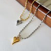 Minimalist Love Rice Bead Necklace For Women Titanium Steel Stainless Steel Heart Shape Electroplating Ball Chain