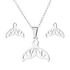 Minimalist Mermaid Tail Earrings And Necklace Set Electroplated Stainless Steel Jewelry With Ochain For Women