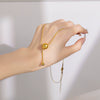 Minimalist Metal Ball Long Woolen Snake Bone Chain Titanium Steel Women's Necklace With Electroplating