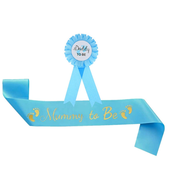 Minimalist Mommy To Be Ribbon Etiquette Belt Badge Corsage Set