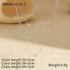 Minimalist Multilayer Overlapping Stainless Steel And 18K Necklace With Zircon Geometric Pendant Electroplated Women's Clavicle Chain Neck Jewelry