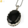 Minimalist Natural Amethyst Crystal Oval Pendant Necklace With Ball Chain Simple Unisex Jewelry