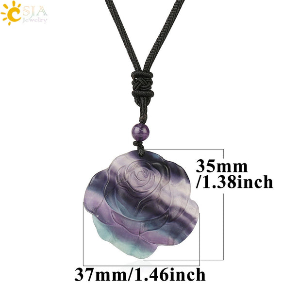 Minimalist Natural Crystal Fox Pendant Necklace With Adjustable Braided Rope Chain Animal Zodiac Jewelry