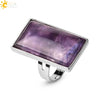 Minimalist Natural Crystal Geometric Open Adjustable Ring For Women And Men Light Luxury Fashion Jewelry