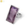 Minimalist Natural Crystal Geometric Open Adjustable Ring For Women And Men Light Luxury Fashion Jewelry