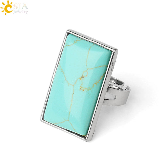 Minimalist Natural Crystal Geometric Open Adjustable Ring For Women And Men Light Luxury Fashion Jewelry