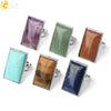 Minimalist Natural Crystal Geometric Open Adjustable Ring For Women And Men Light Luxury Fashion Jewelry