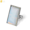 Minimalist Natural Crystal Geometric Open Adjustable Ring For Women And Men Light Luxury Fashion Jewelry