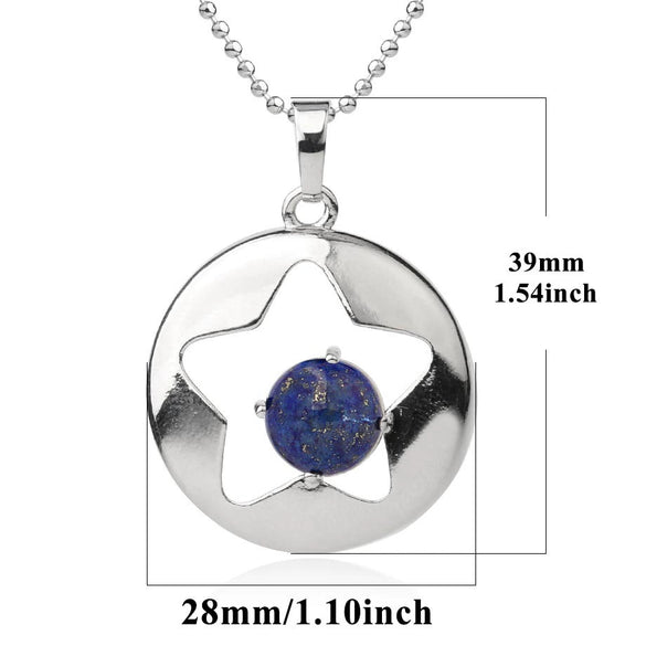 Minimalist Natural Crystal Hollow Star Pendant Necklace With Ball Chain Amethyst Stone Jewelry For Women