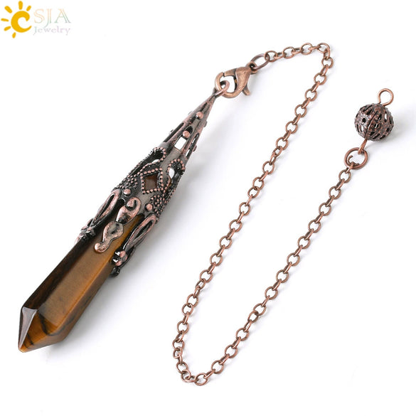 Minimalist Natural Crystal Key Pendant With Bronze Tone Copper Plated Trim Semi Precious Stone Electroplated Jewelry Decoration