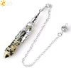 Minimalist Natural Crystal Key Pendant With Bronze Tone Copper Plated Trim Semi Precious Stone Electroplated Jewelry Decoration