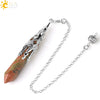 Minimalist Natural Crystal Key Pendant With Bronze Tone Copper Plated Trim Semi Precious Stone Electroplated Jewelry Decoration