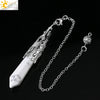 Minimalist Natural Crystal Key Pendant With Bronze Tone Copper Plated Trim Semi Precious Stone Electroplated Jewelry Decoration