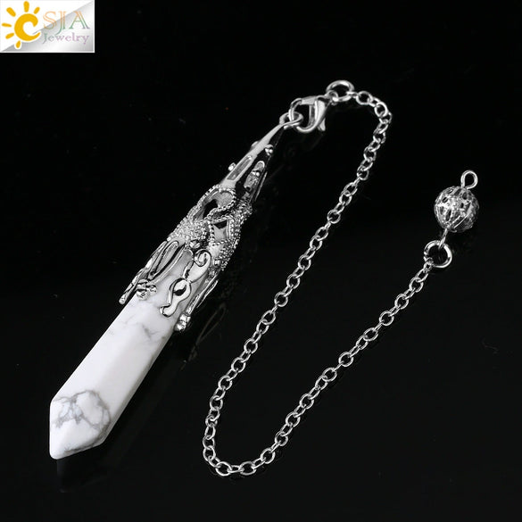Minimalist Natural Crystal Key Pendant With Bronze Tone Copper Plated Trim Semi Precious Stone Electroplated Jewelry Decoration