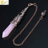 Minimalist Natural Crystal Key Pendant With Bronze Tone Copper Plated Trim Semi Precious Stone Electroplated Jewelry Decoration