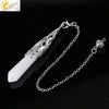 Minimalist Natural Crystal Key Pendant With Bronze Tone Copper Plated Trim Semi Precious Stone Electroplated Jewelry Decoration