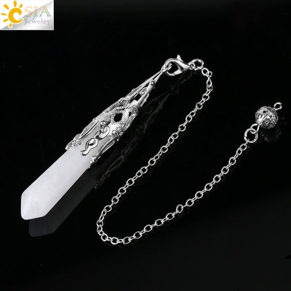 Minimalist Natural Crystal Key Pendant With Bronze Tone Copper Plated Trim Semi Precious Stone Electroplated Jewelry Decoration