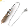 Minimalist Natural Crystal Key Pendant With Bronze Tone Copper Plated Trim Semi Precious Stone Electroplated Jewelry Decoration