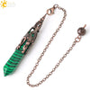 Minimalist Natural Crystal Key Pendant With Bronze Tone Copper Plated Trim Semi Precious Stone Electroplated Jewelry Decoration