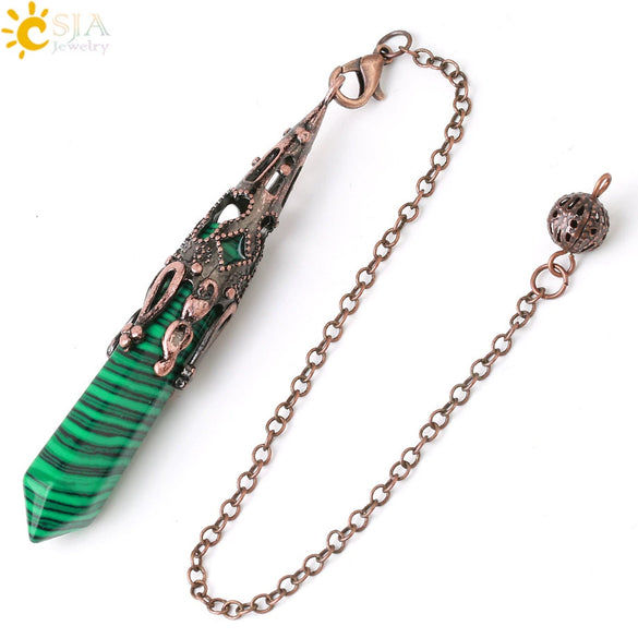 Minimalist Natural Crystal Key Pendant With Bronze Tone Copper Plated Trim Semi Precious Stone Electroplated Jewelry Decoration