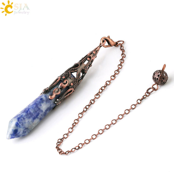 Minimalist Natural Crystal Key Pendant With Bronze Tone Copper Plated Trim Semi Precious Stone Electroplated Jewelry Decoration