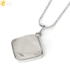 Minimalist Natural Crystal Rhombus Pendant Necklace With Ball Chain For Women Simple Pyramid Style Necklace