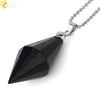 Minimalist Natural Crystal Rhombus Pendant Necklace With Polished Stone On Ball Chain For Unisex Wear