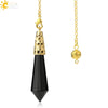 Minimalist Natural Crystal Stone Cone Pendulum Pendant With Gold Plated Bronze Decorative Jewelry