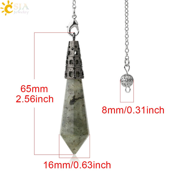Minimalist Natural Crystal Stone Cone Pendulum Pendant With Gold Plated Bronze Decorative Jewelry