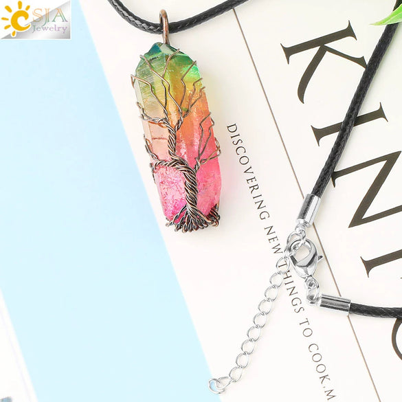 Minimalist Natural Crystal Stone Necklace With Irregular Crystal Pendant And Ball Chain Creative Pendant Necklace