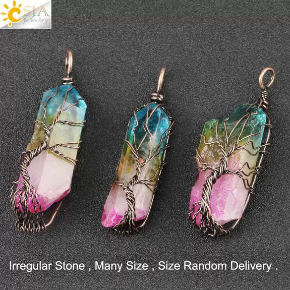 Minimalist Natural Crystal Stone Necklace With Irregular Crystal Pendant And Ball Chain Creative Pendant Necklace