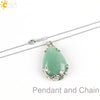 Minimalist Natural Crystal Teardrop Pendant Necklace With Ball Chain Fresh Drop Shape Sweater Chain Jewelry For Women