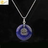 Minimalist Natural Crystal Tree Of Life Peace Buckle Pendant Necklace With Ball Chain Gemstone Jewelry