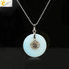 Minimalist Natural Crystal Tree Of Life Peace Buckle Pendant Necklace With Ball Chain Gemstone Jewelry