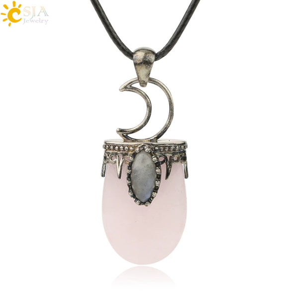 Minimalist Natural Crystal U Shaped Moon Inlaid Glitter Flat Crystal Necklace With Bead Chain